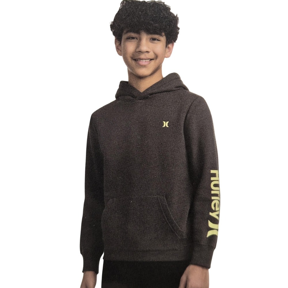 Hurley Hoodie Boys 14-16 Gray Pullover Hooded Pockets Graphic Fleece Logo